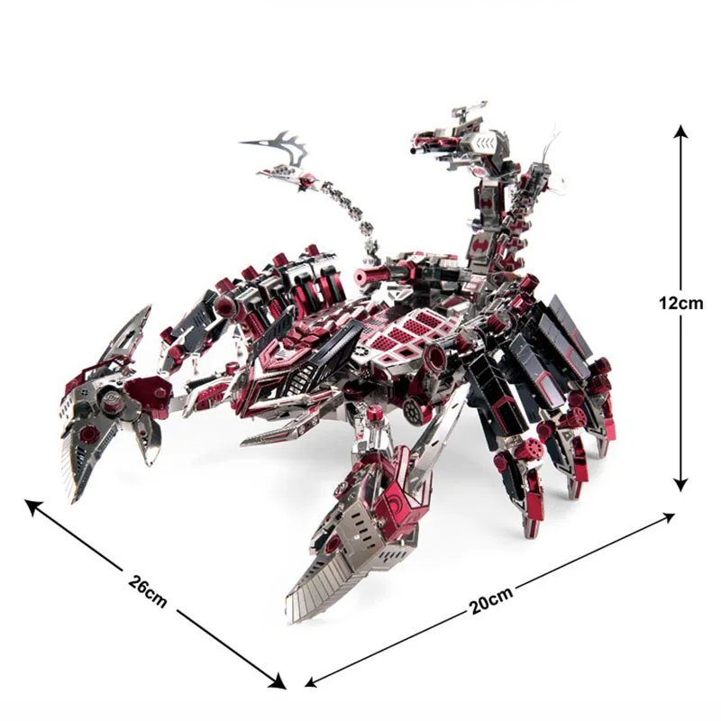 746 кусочки деталей, креативные крутые красные черти, Скорпион, Сборная модель, 3D DIY Металлические бои, Скорпион, головоломки, игрушки