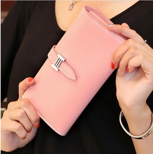 

2016 New Carteira Real Women's Wallet Purse with Large Capacity and Multi-Card Holder Long Section Solid Colors