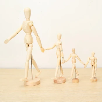 

4.5/5.5/8/12 INCH Paint Sketch Wooden Man Model Artist Movable Limbs Doll Wooden Toy Art Draw Action Figure Mannequin Kids Toy