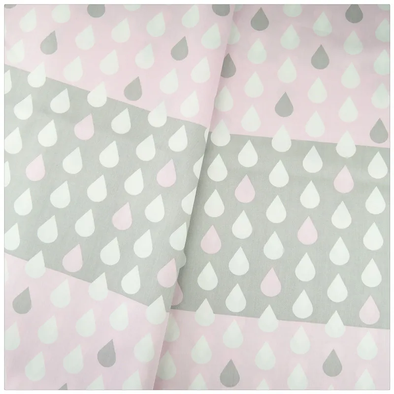 

Cotton Fabric Printed Fabrics Patchwork For Sewing Quilt Scrapbooking Tissue Needlework Material Curtain Cloth Pink Raindrop