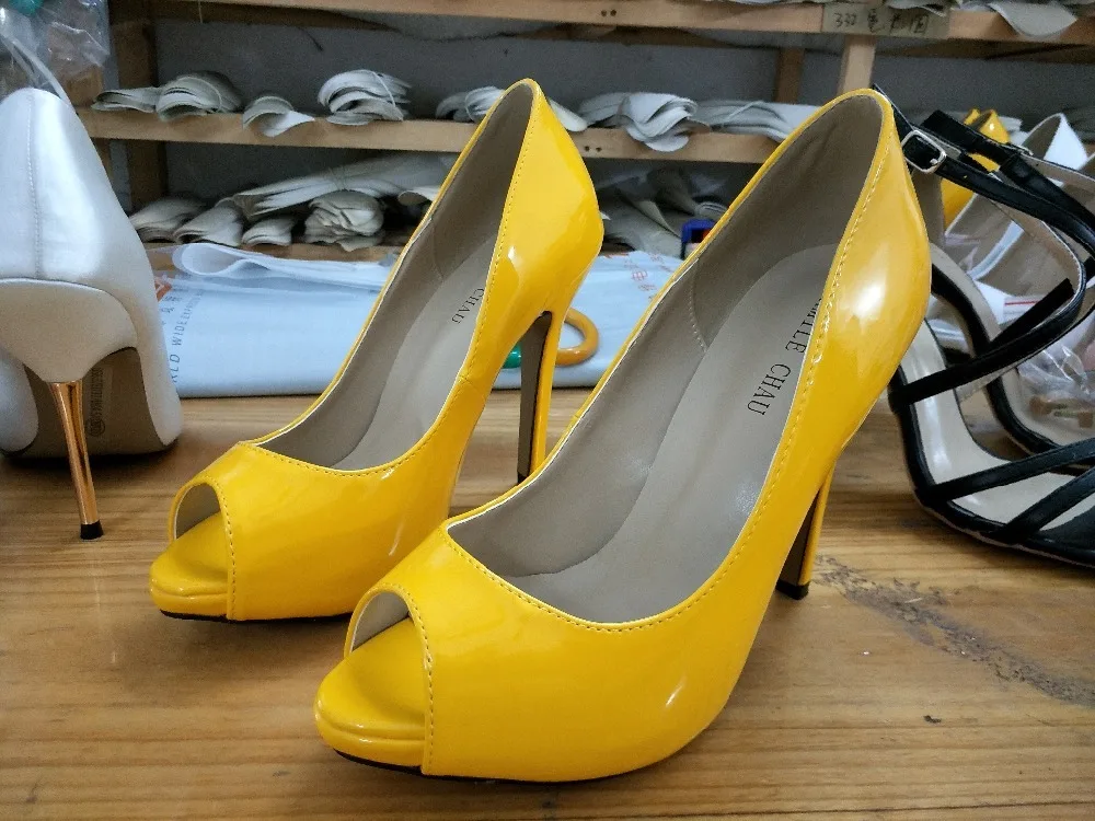 CHMILE CHAU/пикантные модельные туфли для вечеринок; женские туфли-лодочки с открытым носком на высоком тонком каблуке для свиданий; zapatos mujer; большие размеры; T1