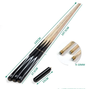 

Cheap Standard 145cm billiard bar British snooker cue stick 9.5mm small head black eight British billiard cue pool cue