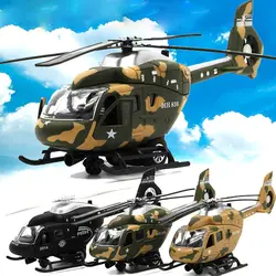 Хьюи боевого вертолета сплав модель легкая музыка Отступить Воздух военная модель дети самолет Avation игрушка армия вентилятор Коллекция