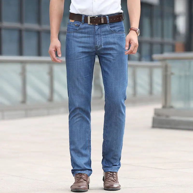 2019 Spring Summer JEEP Brand Cotton Jean Elastic Mens Casual Full Length European American Jeans Cotton Pants Fashion Trousers (26)