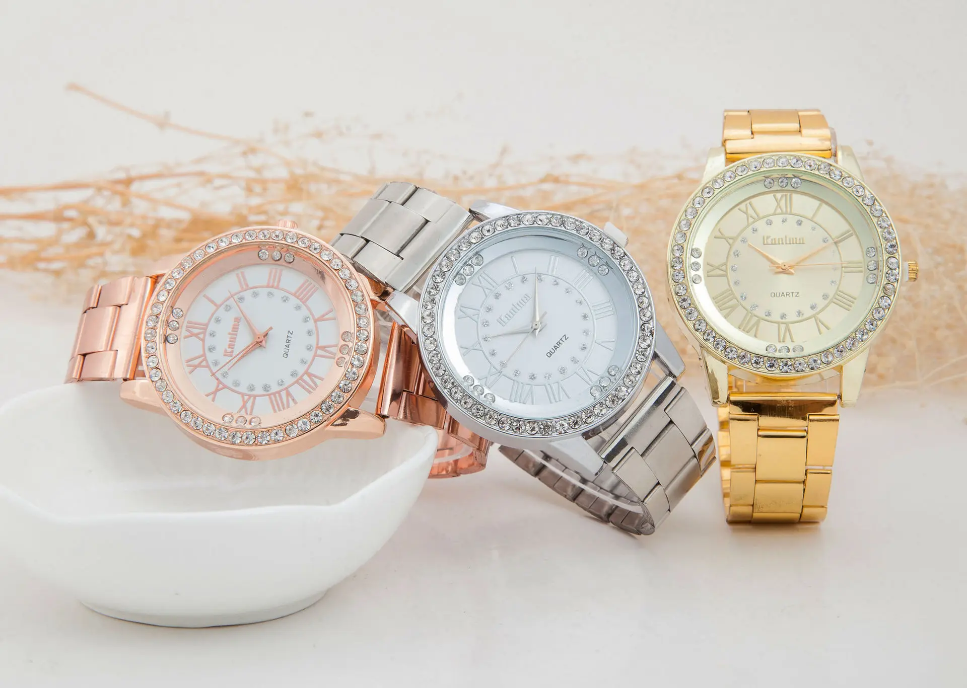 Женские кварцевые часы, механические, римские весы, крутой бриллиантовый набор, стальные часы, золото, серебро, розовое золото, женские наручные часы с кристаллами