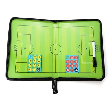 

Coaching Board Foldable Football Tactic Board Magnetic Soccer Trainer Training Match Tactical Plate Book With Soccer Marker Pens