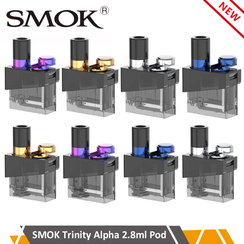 

Original Smok Trinity Alpha Replacement Empty Pod Electronic cigarettes Atomizer 2.8ml Capacity Fit Trinity Alpha pod kit