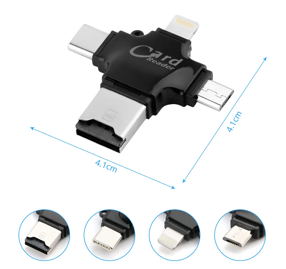 Тип C и Micro USB и USB OTG кардридер Универсальный OTG TF/SD для iPhone iPad MacBook Android компьютер расширители