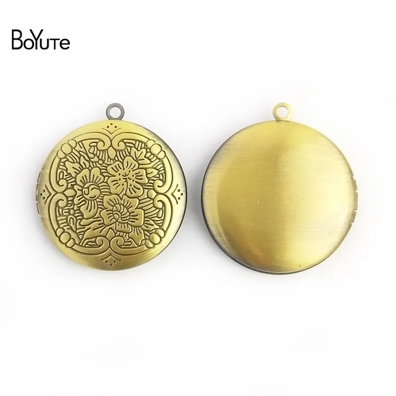 BoYuTe 10Pcs Round 316MM Metal Brass Lockets Diy Floating Photo Locket Pendant Charms (2)