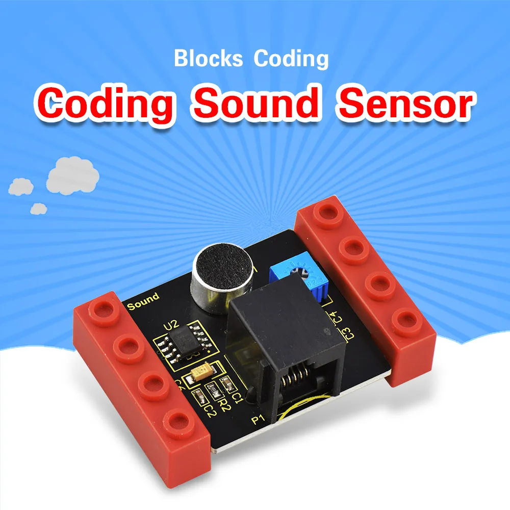 

kidsbits Blocks Coding Sound Sensor Module for Arduino STEAM EDU (Black and Eco-friendly)