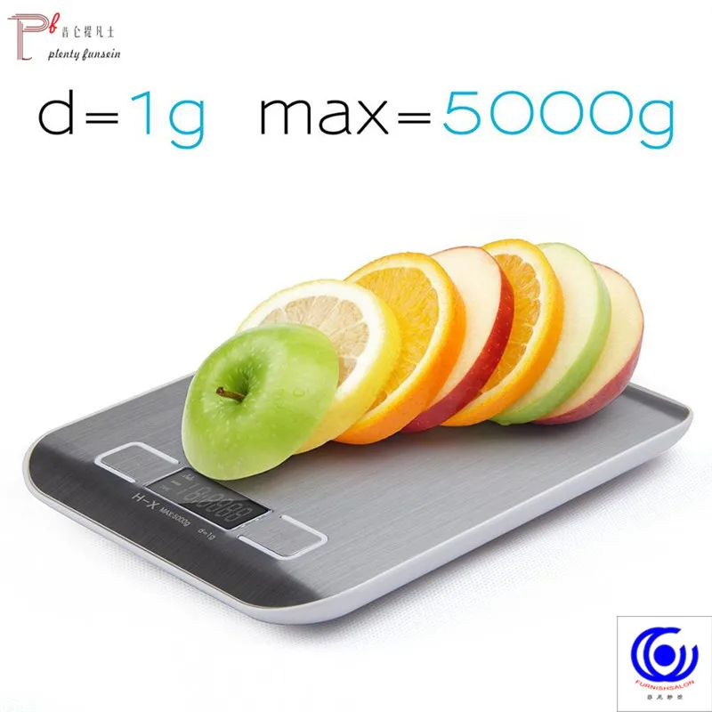 

Multi-function Food electronic kitchen digital scale Platform with LCD Display (Silver) Weigh range 0 ~ 5kg or 11 LB