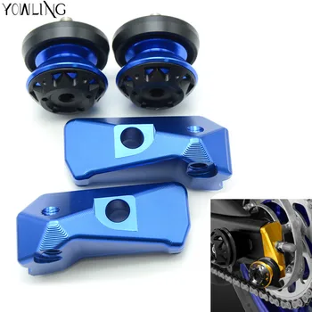 

Motorcycle Tensioners rear axle spindle chain adjuster Chain Tensioner 8mm Swingarm Sliders For YAMAHA R3 YZF-R3 2015 2016 2017