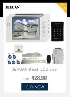 JERUAN 8 ''видео дверь домофон Системы комплект 2 запись монитор + новые металлические Водонепроницаемый пароль HD Mini камера 1V2