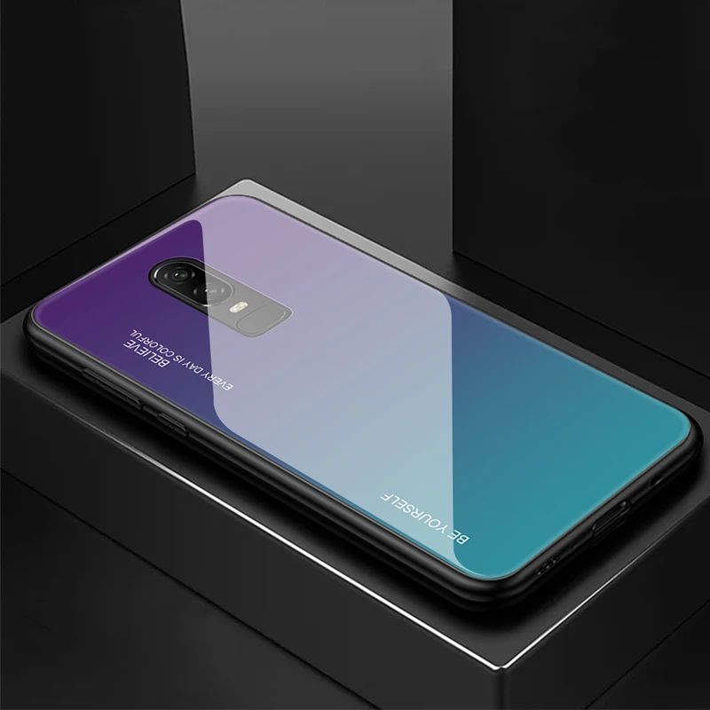 Защитный чехол для OnePlus 6 T 6, градиентный чехол из закаленного стекла one plus 1+ 6 1+ 6 T, чехол на заднюю панель для OnePlus 6 T 7T Pro, чехол для телефона - Цвет: 03