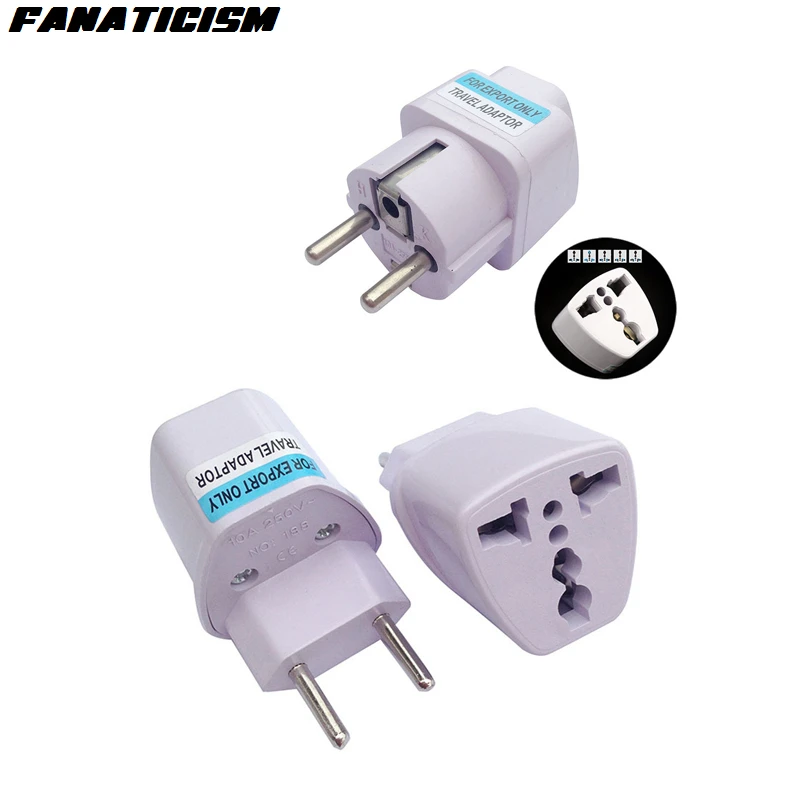 100pcs Universal UK US AU To EU Plug Adapter Travel Brazil Argentina