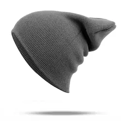 Прямая доставка 2019 одноцветное цвет повседневное стрейч трикотажные шапки шапочка шапка зимняя шапка для женщин мужчин теплые кепки дамы