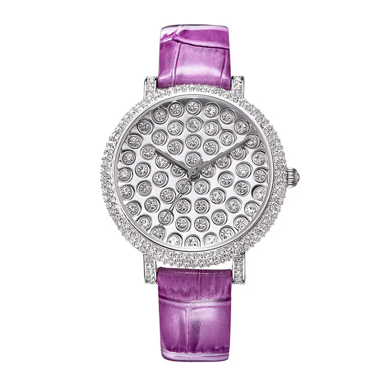 

New Fashion Full Diamond Watch Female Luxury Quartz Watch Woman Dress Watches Top Brand Ladies Table Waterproof Clock Leather