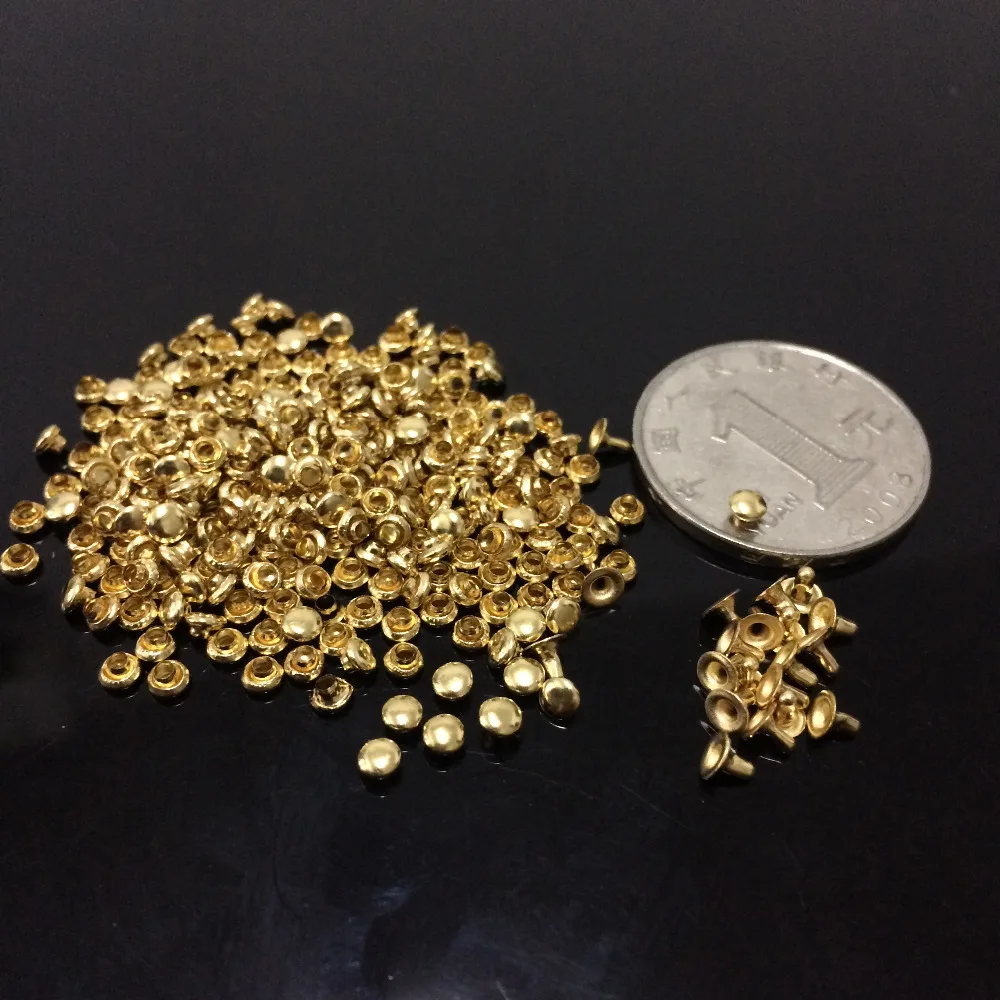 

200PCS 3MM DIY Gold Painted Punk Spike Studs Spots Fashion Rivet DIY Bags Belt Shoes Craft Mini Rivets Cute Rivet Shipping Free