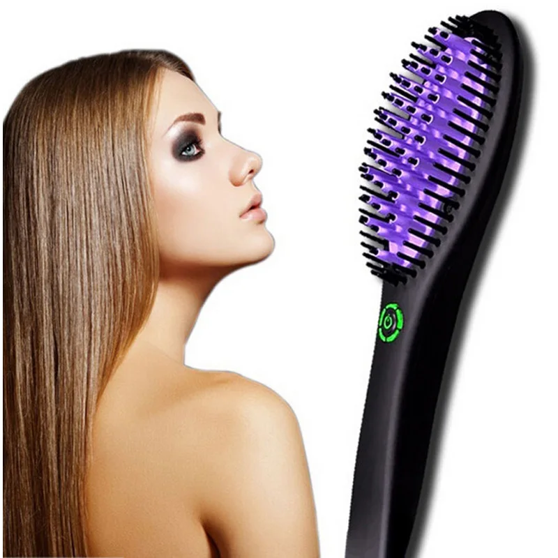 

Electric Ceramic Hair Brush Fast Straightener Comb Irons Auto PTC heating Straight EU Plug Hair Straightening brushes