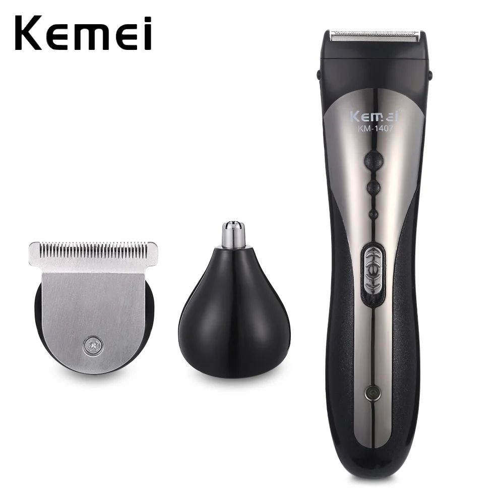  Kemei  KM  1407  3 In 1 Electric Hair Clipper Nose Trimmer 