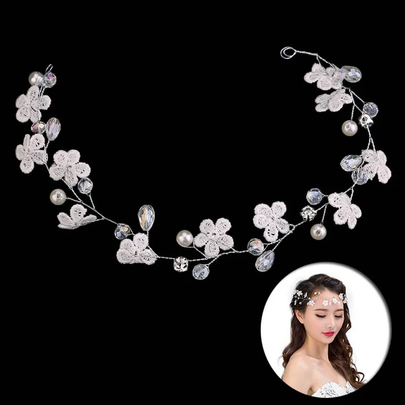 Женская кружевная тиара с жемчугом и кристаллами|hair jewelry|luxury tiarasheadband bridal |