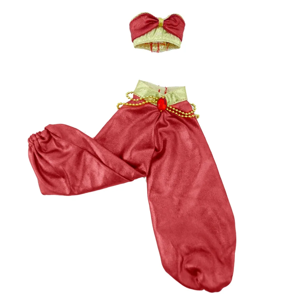 Сказка экзотические красный наряд копия Принцесса Жасмин топы, штаны Косплэй Одежда Аксессуары для Kurhn Кукла 11,5 дюйма перчаточные куклы