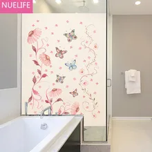 60x100 см Бабочка Цветочный узор электростатическое матовое Непрозрачное стекло пленка гостиная спальня окна ванной комнаты стекло дверь пленка