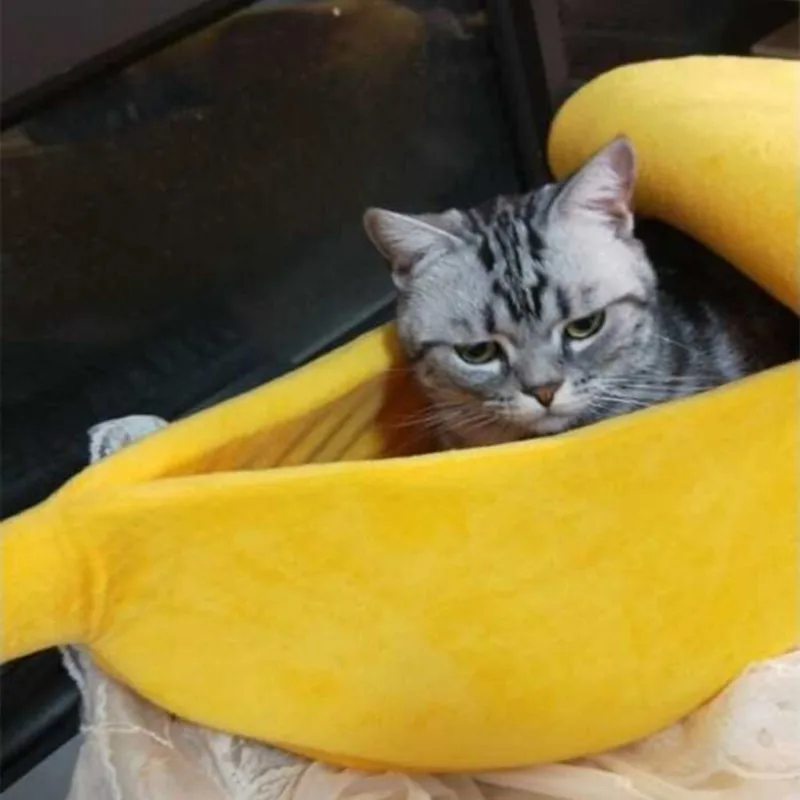 Зоотоваров спальный мешок для осень-зима моющиеся банан клетка для собак и кошек щенок Kitty дом милый банан Форма гнездо