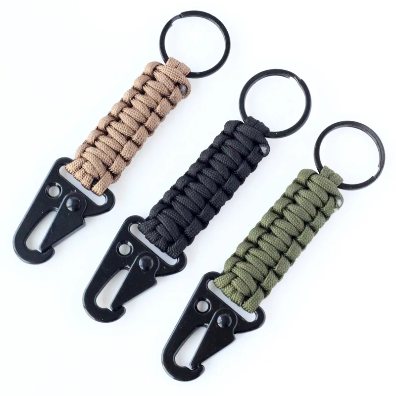 QingGear Paracord брелок для выживания, Тактический Брелок для ключей с карабином, отлично подходит для экстренных ситуаций, быстросъемный зажим