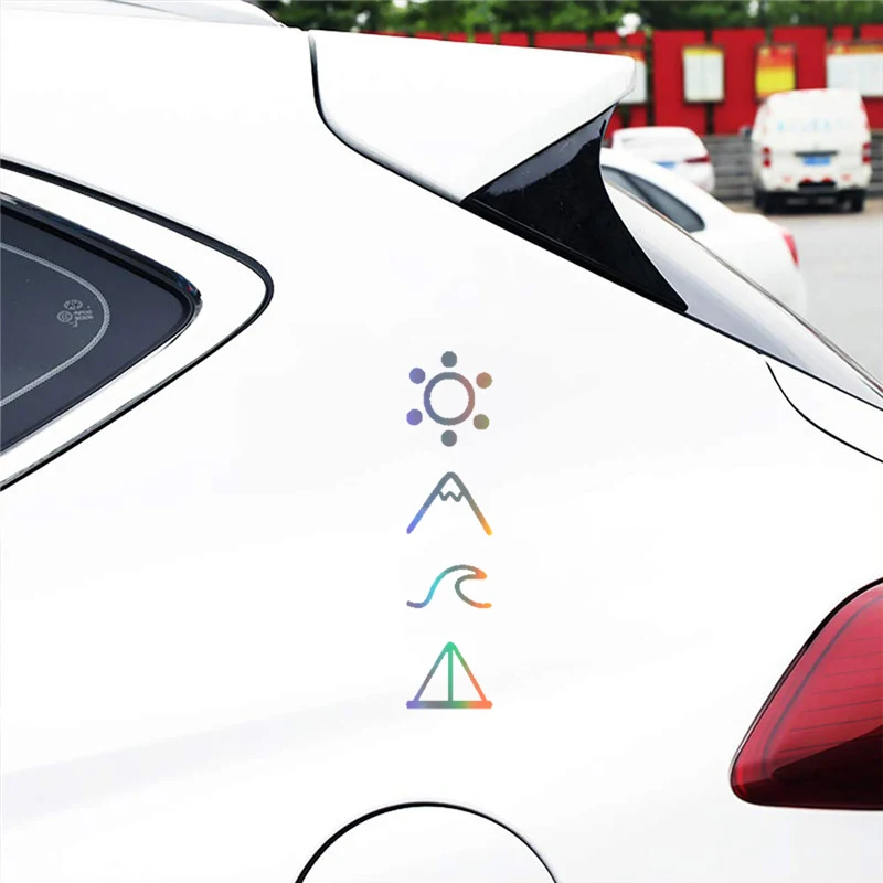 Car Sticker Vinyl 4.65CM19.1CM Adventure Travel Mountains Motorcycle 3D Stickers and Decals on Car Styling BlackSilverLaser (1)