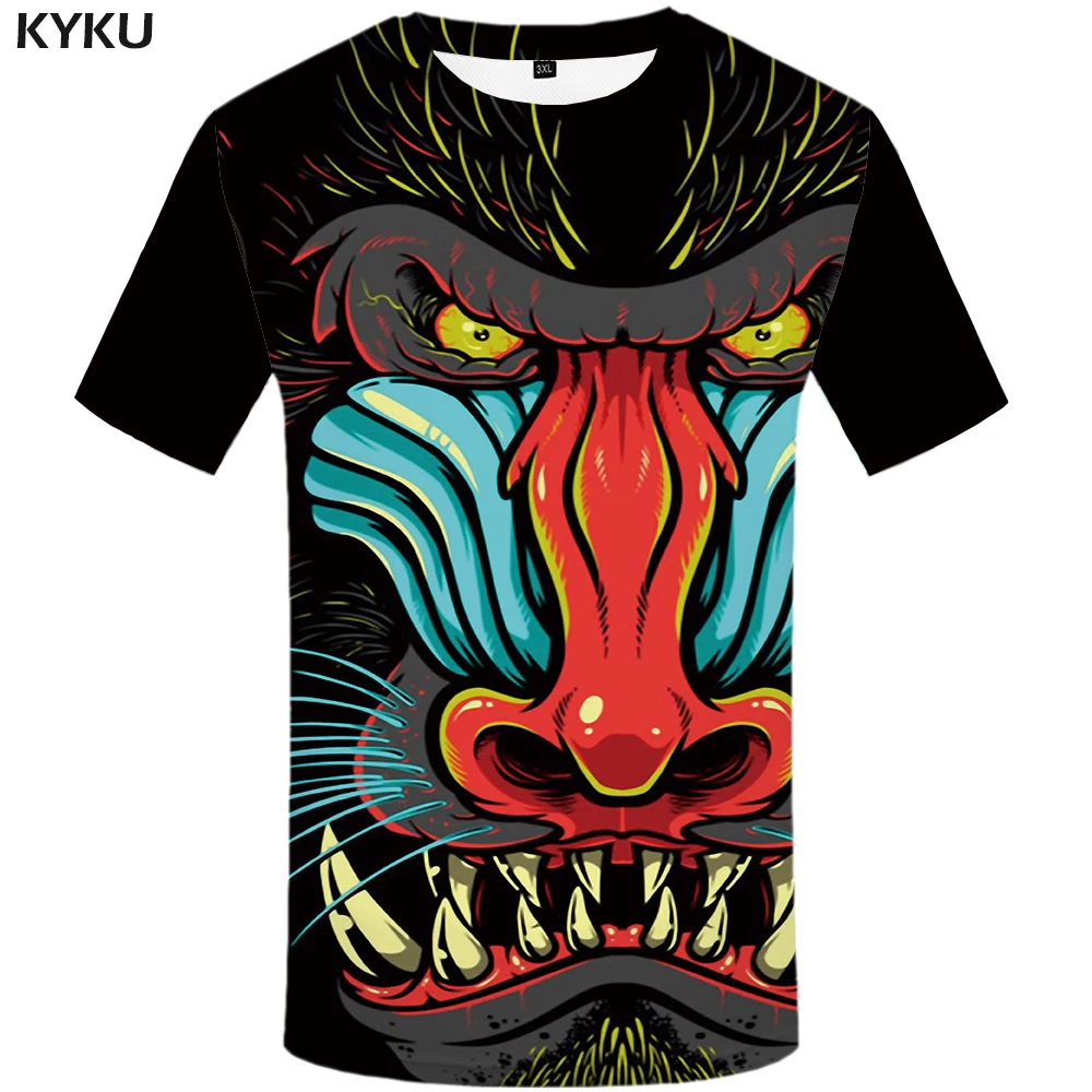 

Funny T shirts Monkey T-shirt Men Animal Tshirt Printed Graffiti Anime Clothes Gothic Tshirts Casual Colorful T-shirts 3d