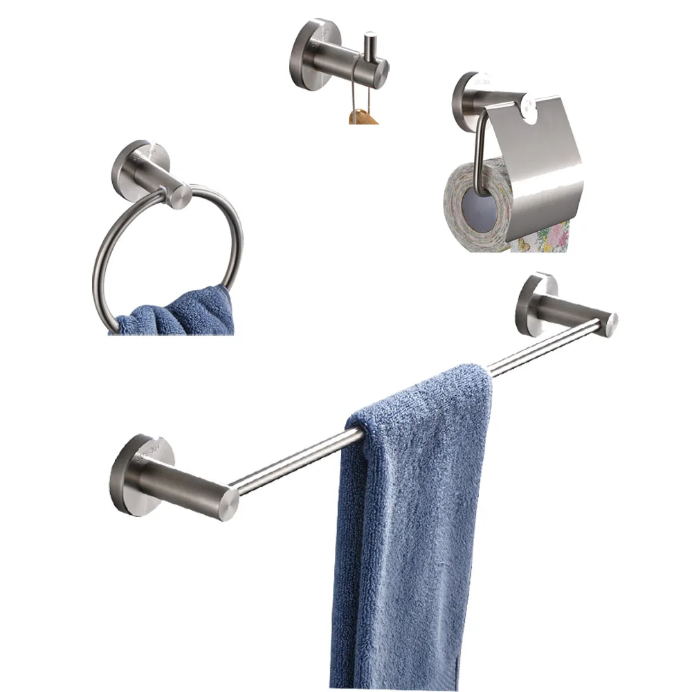 Leyden 4PCS Brushed 304 Stainless Steel Bathroom Accessories Set Towel