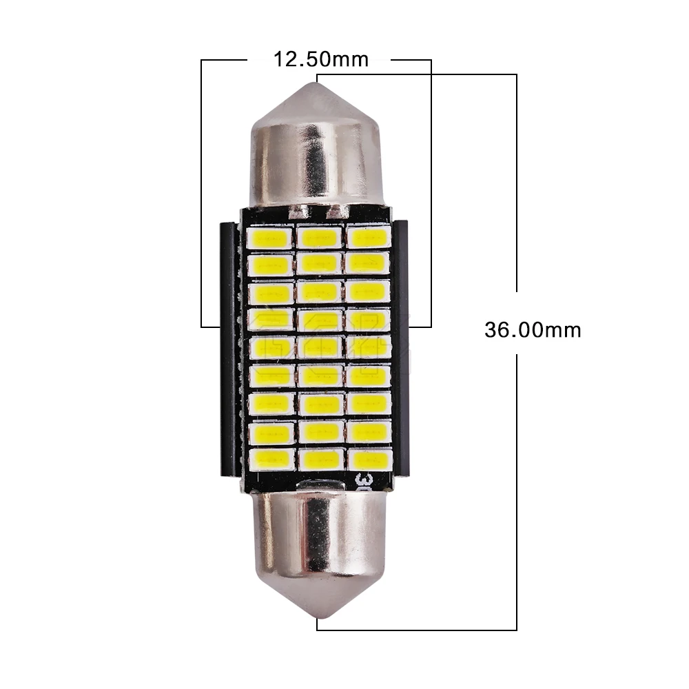 100 x гирлянда 36 мм светодиодный купол C5W светодиодный 3014 Светодиодный 27SMD гирлянда светодиодный светильник Canbus автомобильный светильник номерного знака авто купольная лампа для чтения