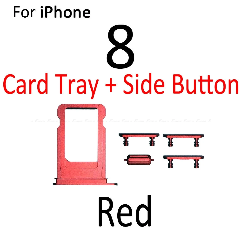 Держатель лотка для sim-карты для iphone 8, 8 Plus громкость вибрировать ключ переключатель электрозамок набор боковых кнопок Корпус Запасные части