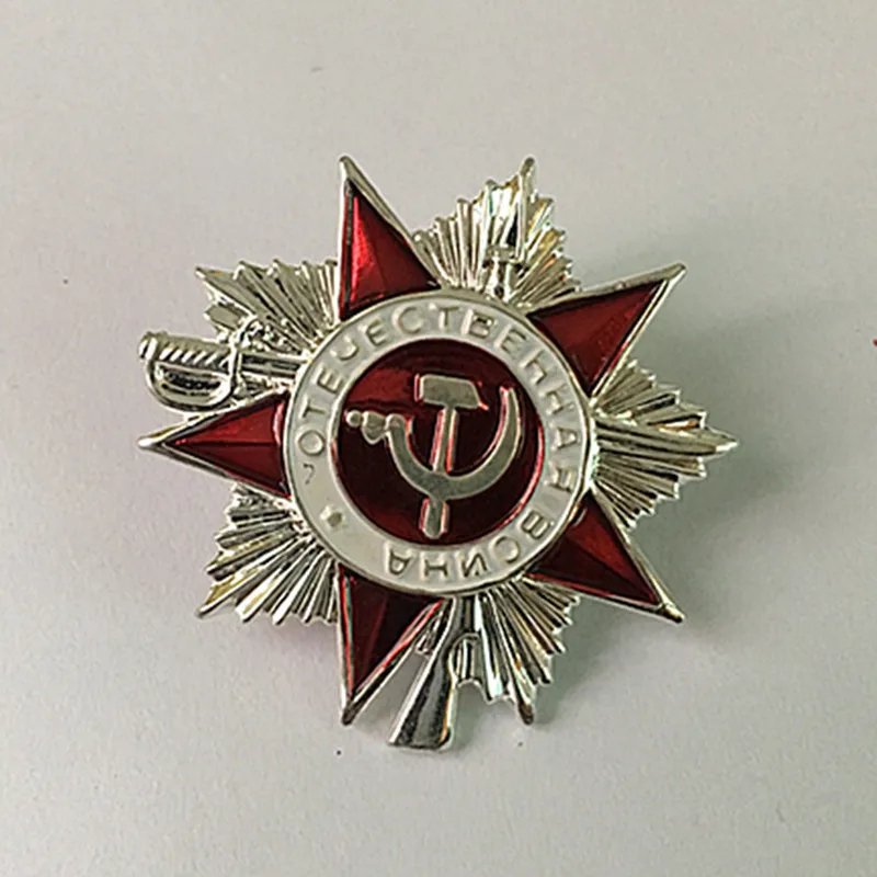 

10 pcs Mix The symbol of war II of national defense Soviet emblem collar badge silver gold plated colored 32 mm souvenir badge