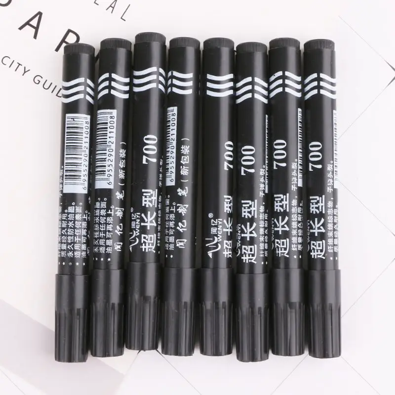 8pcs Permanent Paint Marker Pen Oil Based For Rubber Glass Metal Tyres