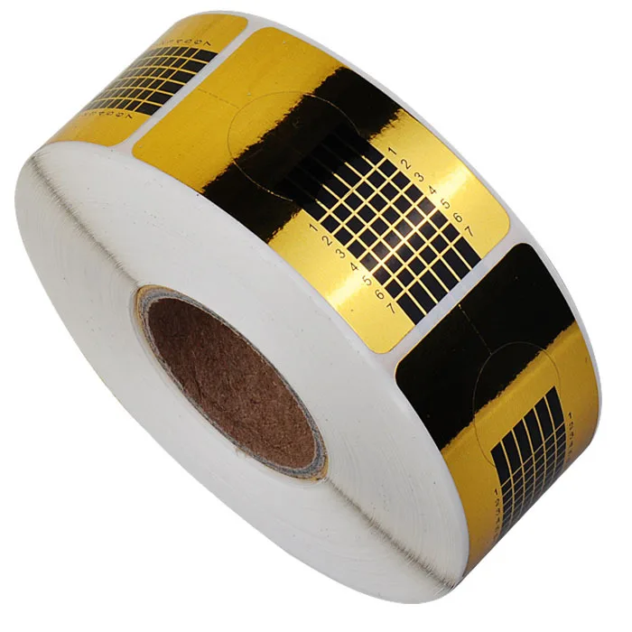 

New 500 pcs/Roll Square Golden Nail Form Stickers, Gel Tip Extension Nail Tools, Nail Paper Holder Beauty Accessories
