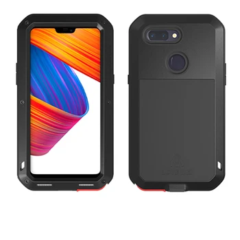 

LOVE MEI Armor Case for OPPO R15 Cover Waterproof Shockproof Metal Powerful Case Cover Heavy Duty Shell Tempered Glass Protector