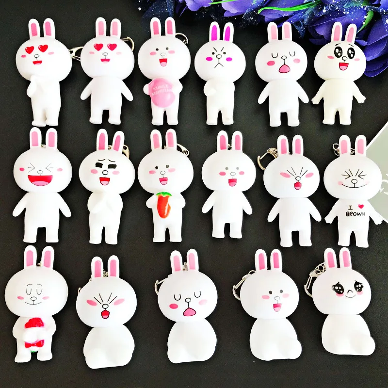 

Fashion Cute teddy bear can ni rabbit couple keychains key chain doll bags hang male and female south Korean gift Wallet key