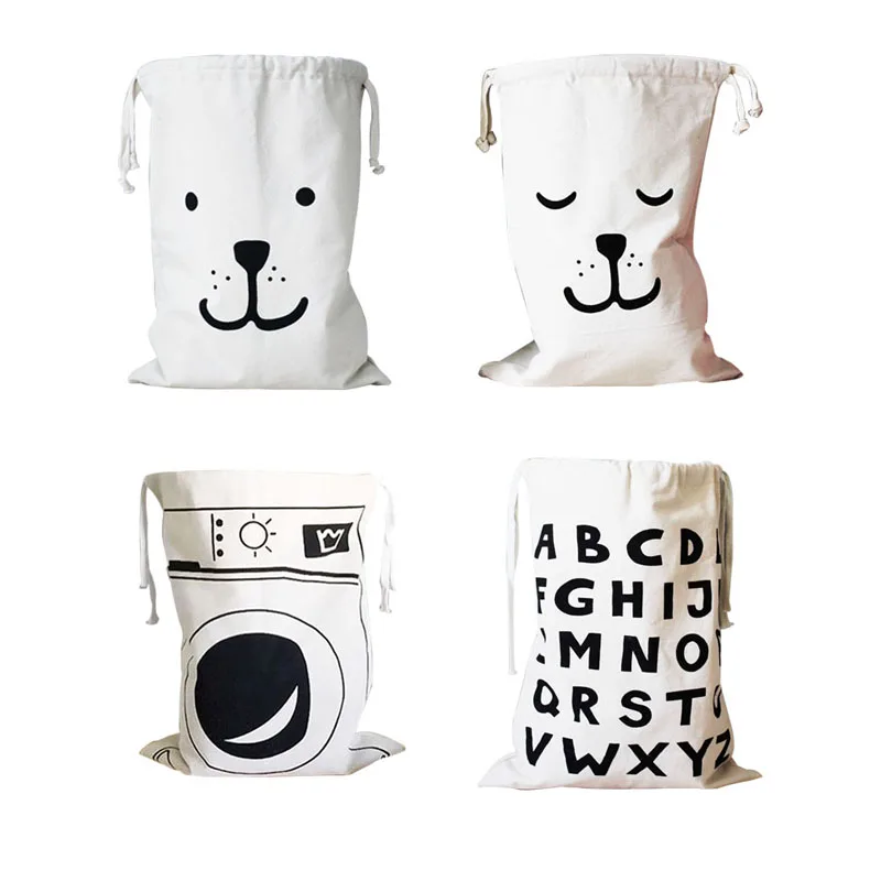 

Cute Foldable Baby Kids Toys Storage Canvas Bag Batman Bear Drawstring Laundry Basket Wall Pocket Dirty Clothes Organizer