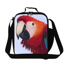 Модные Lancheira сумки для обедов попугай животных печати изолированный охладитель Ланч-бокс для детей термальность сумка тепловой мешок