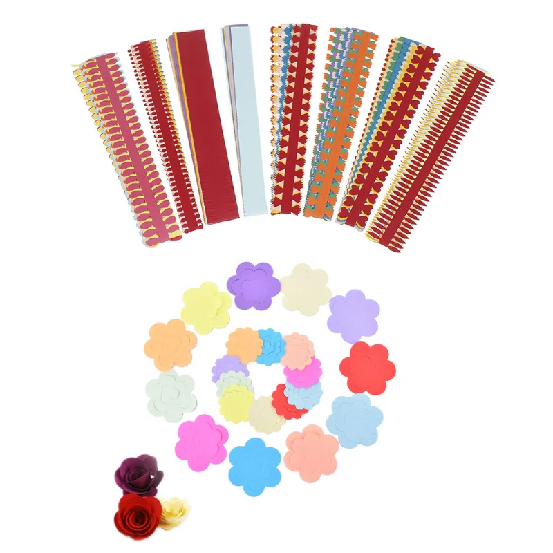

10PCS/1 Bag Colorful Origami DIY Paper Flower Quilling Paper Strips Hand Craft DIY