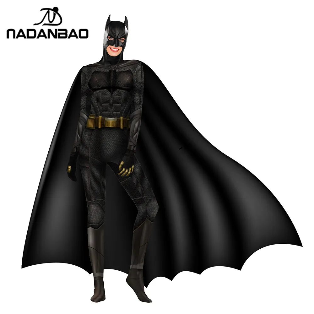 

NADANBAO Batman Cosplay Costumes For Girl 3D Print Fashion Jumpsuit Costume Women Back zipper Bodysuit