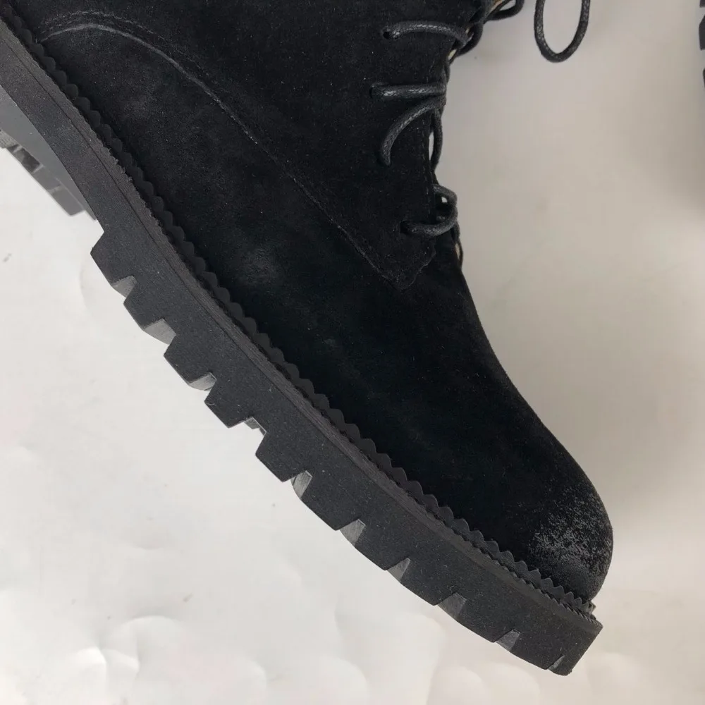 Careaymade-2018 Autumn winter new porcine dermis after the zipper thick heel retro women's Martin boots Genuine leather boots Careaymade-2018 Autumn winter new porcine dermis after the zipper thick heel retro women's Martin boots Genuine leather boots