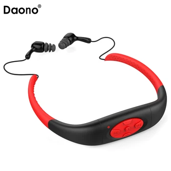 

Daono IPX8 Waterproof USB MP3 8GB Underwater Sport MP3 Music Player Stereo Earphone Audio with FM For Diving Swimming