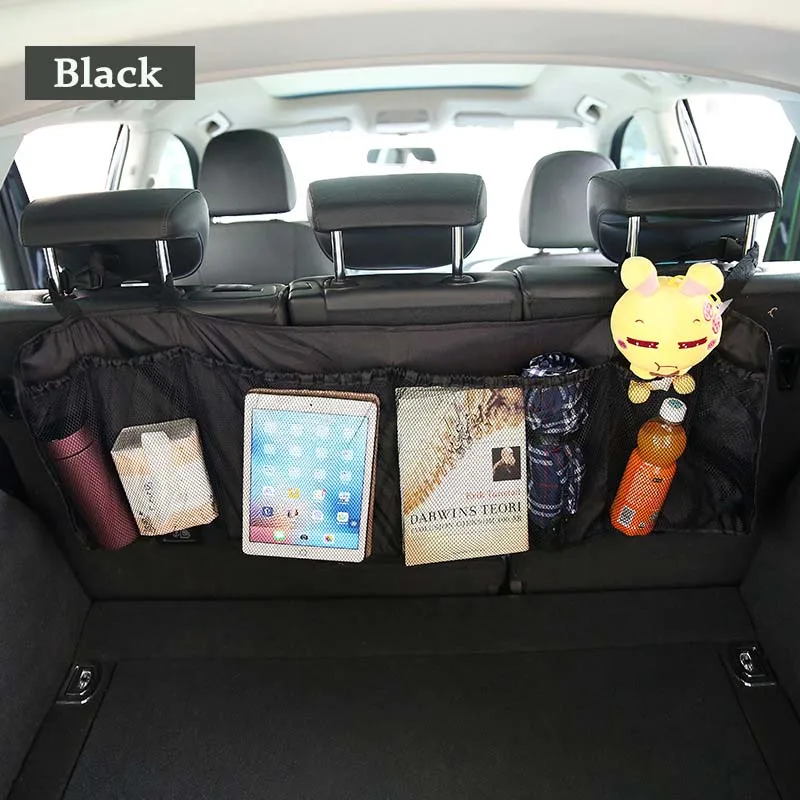 1Pcs Car trunk grid hanging bags for Audi A3 A4 Alfa Romeo 159 giulia 147 156 Opel Astra J H G Insignia Vectra C Mokka Zafira B - Color Name: Black