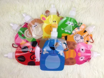

2016 wholesale trendy animal shape foldable collapsible 300ml water bottle FDA APPROVED
