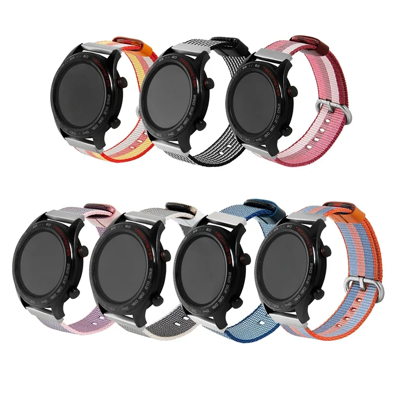 Нейлоновый ремешок для смарт-часов для Huami Amazfit Bip/Stratos/Garmin Vivoactive3/samsung Galaxy 42 мм/huawei Watch GT