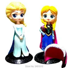 Buy 6'' Snow Queen Elsa Anna Q Posket Model Statue PVC Action Figures Princess Anime Dolls Figurines Kids Toys for Children Girls Free Shipping