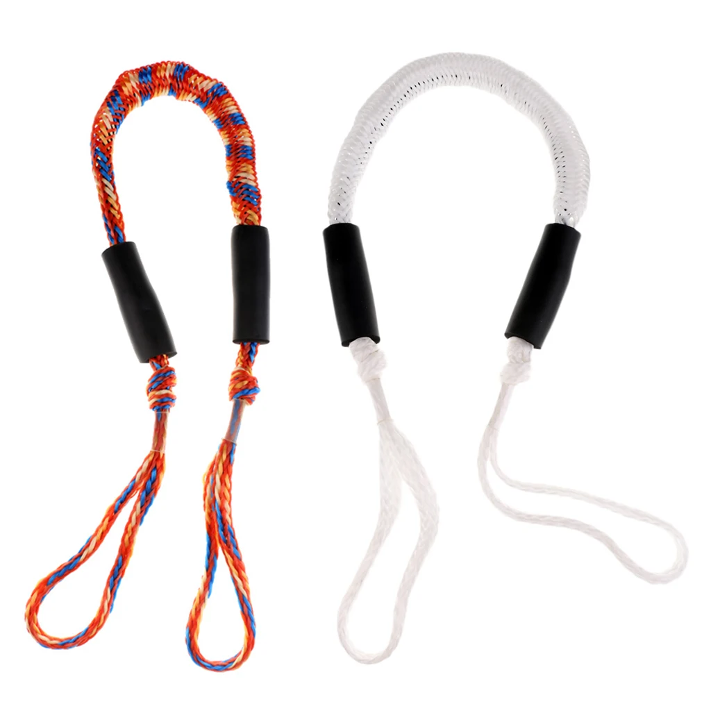 Perfeclan 2 Pcs 3.5 ft Boat Bumper Fender Bungee Tie Dockline Mooring Rope for Water Sports Kayaking Canoeing Rafting Accessory
